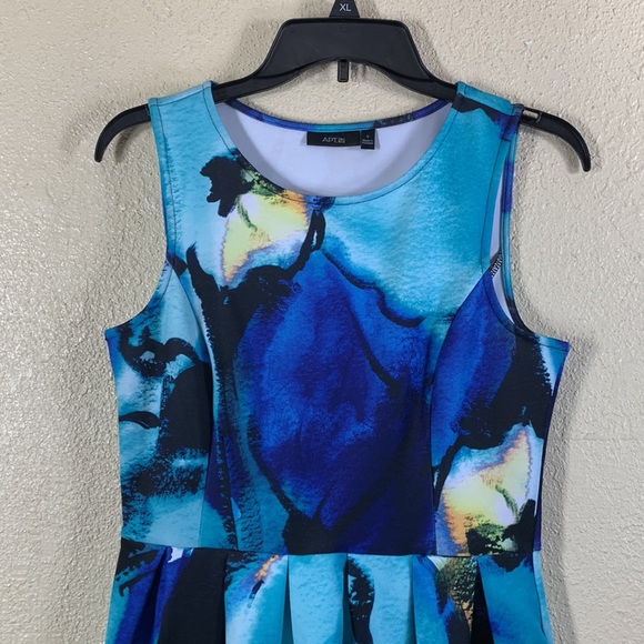 Apt.9 Dress Sleeveless Blue Ocean Colors Size 8 - Picture 4 of 13